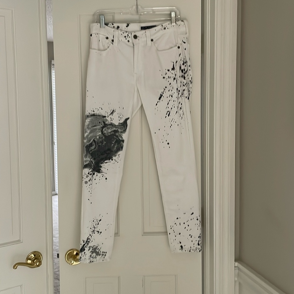 Denim jeans/RALPH LAUREN/ size 29 /white with black design